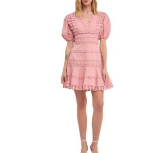 Endless Rose Pink Lace Trim Dress